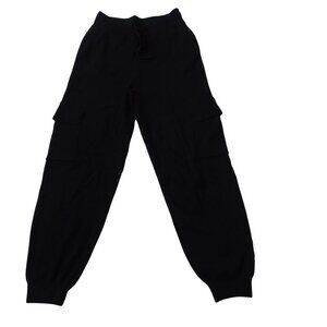 Culpos x INC Women Black Sweater Knit Cargo Jogger Pants Size S Ribbed Hem